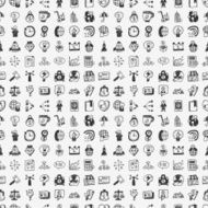 seamless doodle business pattern N2