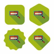 bill check flat icon with long shadow eps10 N46