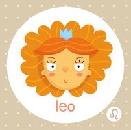 Leo zodiac sign girl with voluminous hair and crown