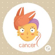 Cancer zodiac sign girl with claws