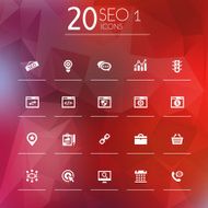 Thin simple SEO 1 icons