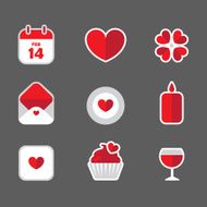 valentine flat icons