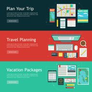 Travel Planning Vector Web Banner Set