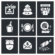 New year corporate vector icons set