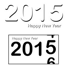 Happy new year 2015 Text Design N3