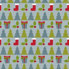 winter holidays pattern with gifts and branch of Holly