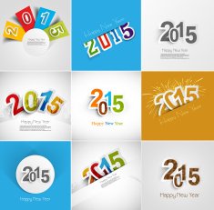 Holiday collection for Happy New Year 2015 greeting card