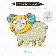 Chinese Zodiac Sign Sheep Vector illustration