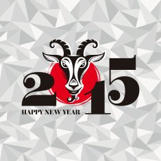 New year greeting card with goat N4