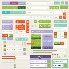 Flat elements design ui set Vector