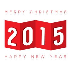 2015 Paper Fold Greeting Card Vector Illustration