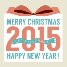 2015 Greeting Card Flat Design Vector Illustration N3