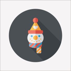 snowman flat icon with long shadow eps10 N35