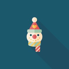 snowman flat icon with long shadow eps10 N36