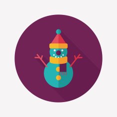 snowman flat icon with long shadow eps10 N39