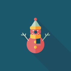 snowman flat icon with long shadow eps10 N41