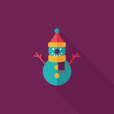 snowman flat icon with long shadow eps10 N42