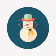 snowman flat icon with long shadow eps10 N43