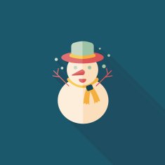 snowman flat icon with long shadow eps10 N45
