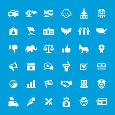 Politics and Election vector icons set