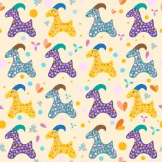 funny goats vector seamless pattern background