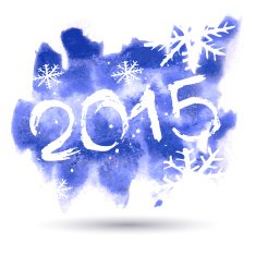 Happy New Year 2015 vector watercolor