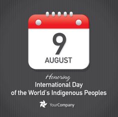 International Day of Indigenous Peoples Calendar design layout template