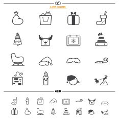 christmas icons vector N2