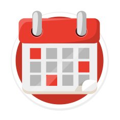 Vector Calendar Flat Round Icon