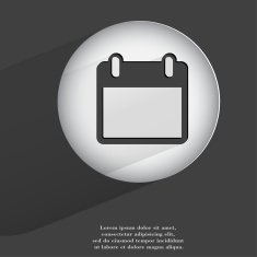 Calendar Flat modern web button with long shadow and space N2