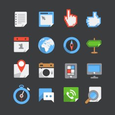 Trendy modern color web interface icons