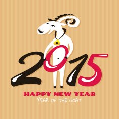 New year greeting card with goat N8
