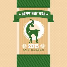 Chinese new year card with goat