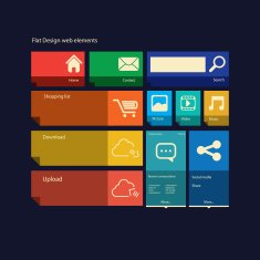 Flat design icons layout vector illustration