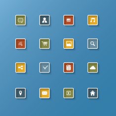 Set of web icons in clean modern design