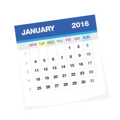 January 2016 European Calendar
