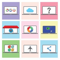 notebook business icon set vector illustration eps10