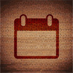 Calendar Flat modern web button and space for your text N2