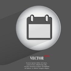 Calendar Flat modern web button with long shadow and space N4