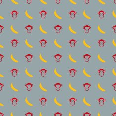 Cartoon seamless pattern with monkey N10