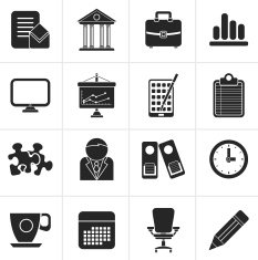 Black Business and office icons N2