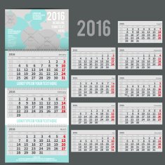 Vector calendar 2016 - Planner for three month N16