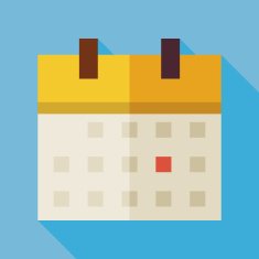 Flat Office Time Management Calendar Illustration with long Shad