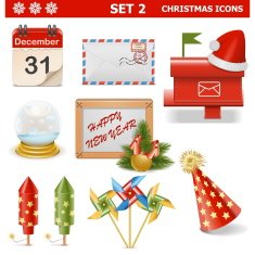 Vector Christmas Icons Set 2