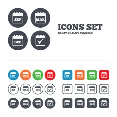 Calendar icons September March December N6