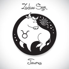 Taurus zodiac sign of horoscope circle emblem in cartoon style N2
