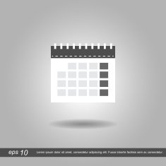 calendar icon vector illustration eps10 on grey background