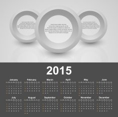 Calendar 2015 year Vector template with business abstract background