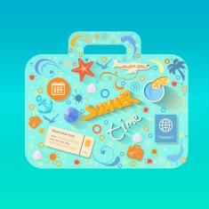 Vector summer poster made from icons