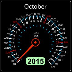calendar speedometer car October